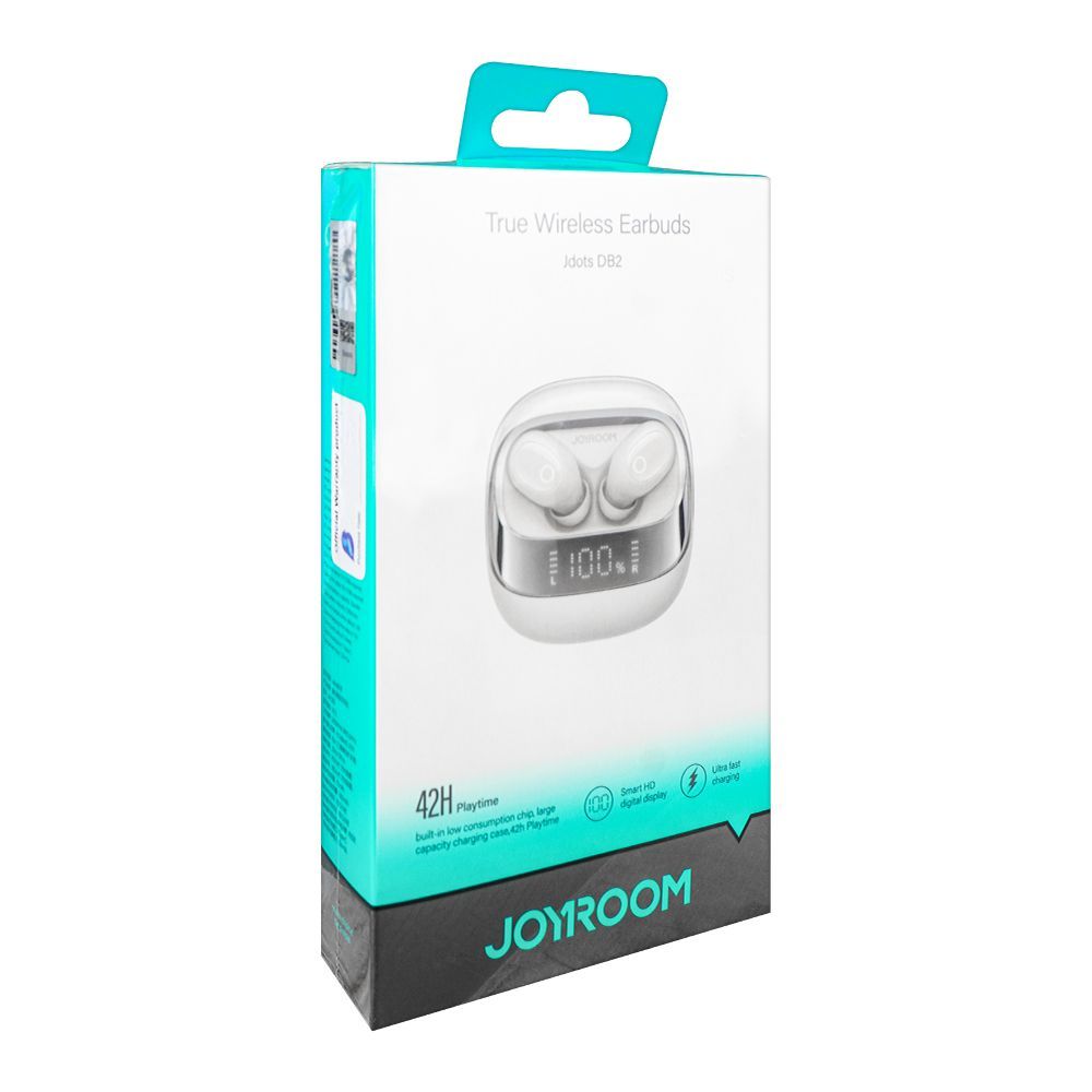 Joyroom Jdots True Wireless Digital Display Earbuds, 42 Hours Playtime, White, JR-DB2 - Image 2