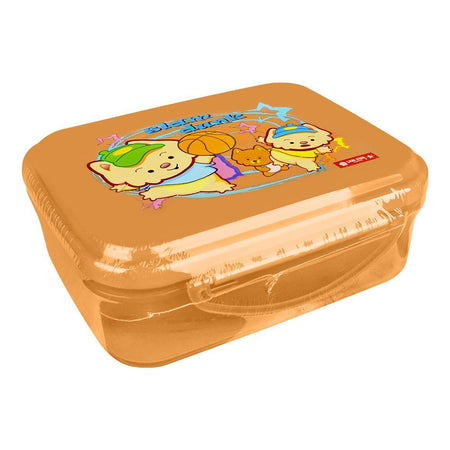 Lion Star Plastic Snap Lunch Box, 6.3in (H) x 4.7in (W) x 2.4in (D), Brown, SB-32 - Main Image