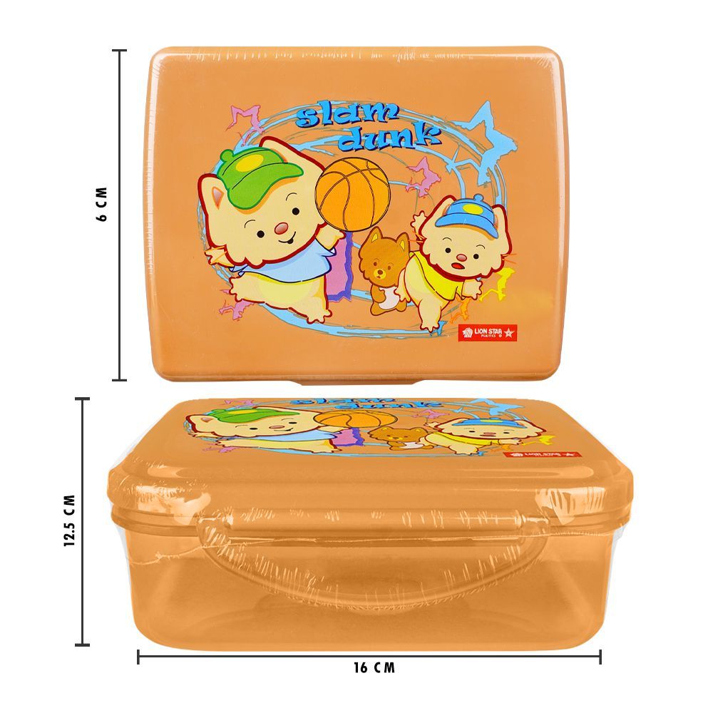 Lion Star Plastic Snap Lunch Box, 6.3in (H) x 4.7in (W) x 2.4in (D), Brown, SB-32 - Image 4