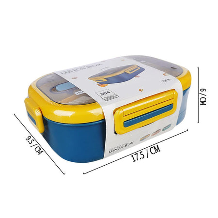 Homeatic Stainless Steel Lunch Box With Cutlery, 850ml, 6.9in (H) x 3.7in (W) x 2.4in (D), Blue, HMT-007 - Image 3