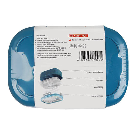 Homeatic Plastic Lunch Box With Cutlery, 1100ml, 6.9in (H) x 3.7in (W) x 2.4in (D), Blue, HMT-008 - Image 2