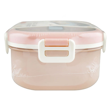 Homeatic Plastic Lunch Box with Cutlery, 1100ml, Pink, HMT-008 - Image 3