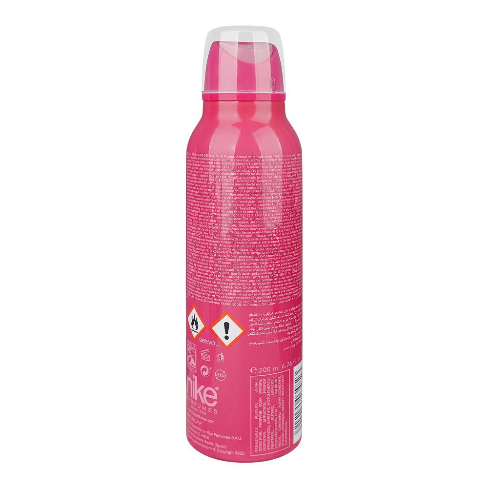 Nike Trendy Pink Deodorant Spray, Eau de Toilette, 24 Hours Lasting, For Women's, 200ml - Image 2