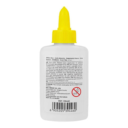 Deli White Glue, Non Toxic, 80ml, E39446 - Image 2