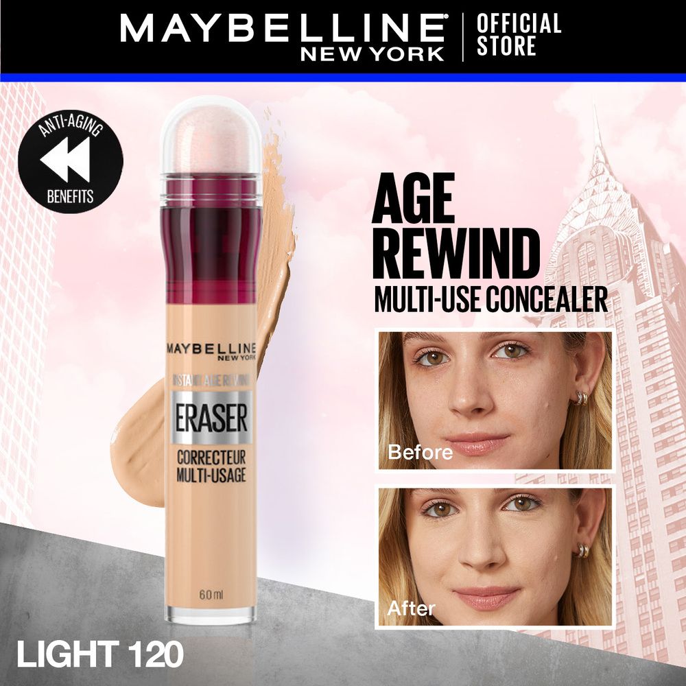 Maybelline New York Instant Age Rewind Eraser Dark Circles Treatment Multi-Use Concealer, 120 - Main Image