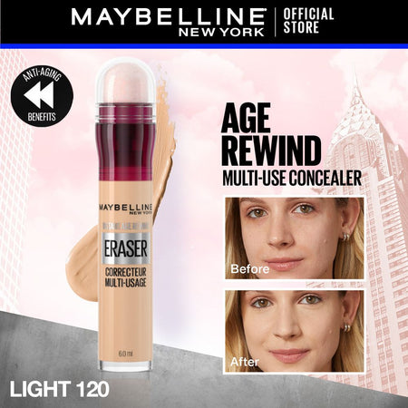 Maybelline New York Instant Age Rewind Eraser Dark Circles Treatment Multi-Use Concealer, 120 - Main Image