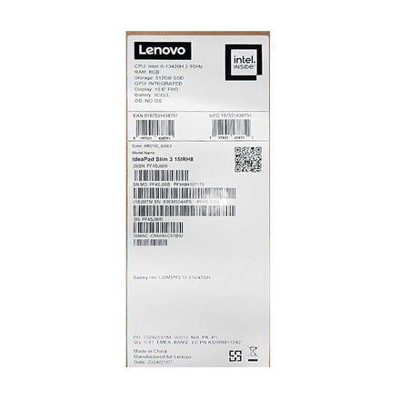 Lenovo IdeaPad Slim 3 15IRH8, Laptop Intel i5-13420H, 8GB RAM, 512GB SSD, 15.6" FHD Display, 3 Cell Battery, Arctic Grey - Image 5