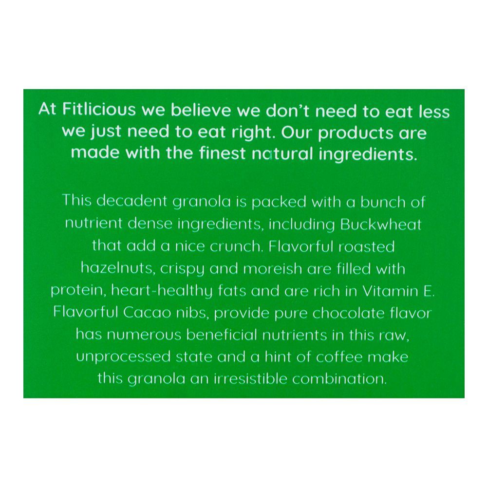 Fitlicious Hazelnut Buckwheat Granola Cereal, 100g - Image 3