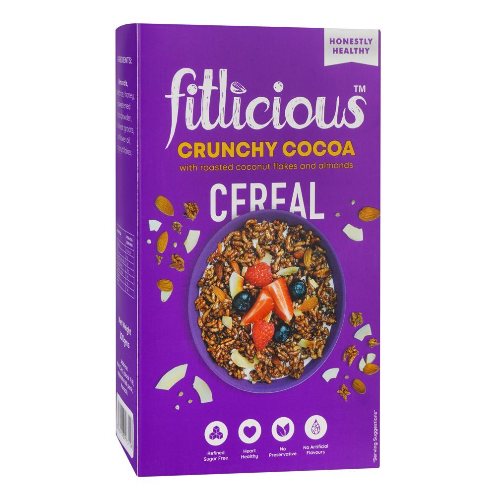 Fitlicious Crunchy Cocoa Cereal, 100g - Main Image