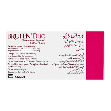 Brufen Duo Tablets 500mg/150mg, Strip (14 Tablets) - Image 2