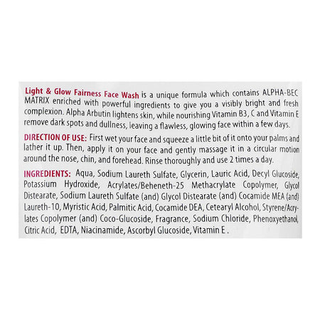 Golden Pearl Light & Glow Fairness Face Wash With Alpha-Bec Matrix, 150ml - Image 3