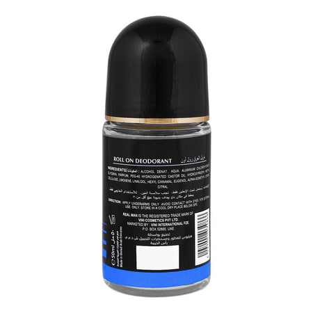 Real Man Pure Aqua Deodorant Roll On, 48 Hours Lasting, Dermatologist Tested, For Men's, 50ml - Image 2