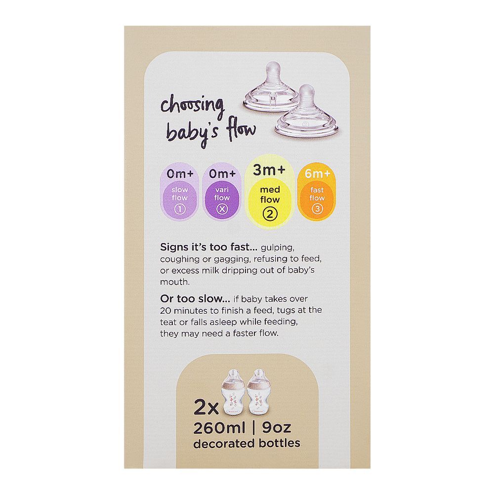 Tommee Tippee Natural Start PP Feeding Bottle, BPA Free, 260ml, For 3 Months +, Medium Flow, 2-Pack, 423916 - Image 4