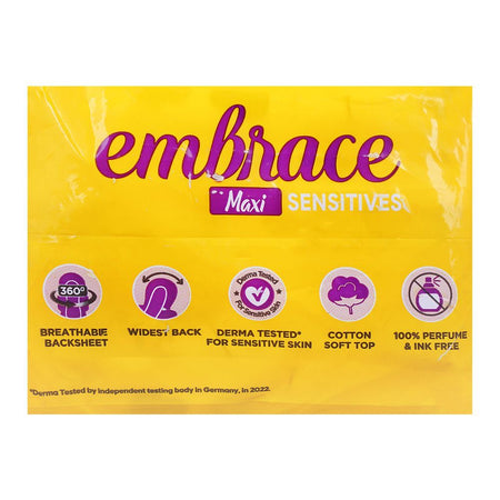 Embrace Maxi Sensitive Pads, Long, Value Pack, 18-Pack, Rs.50/- Off - Image 5