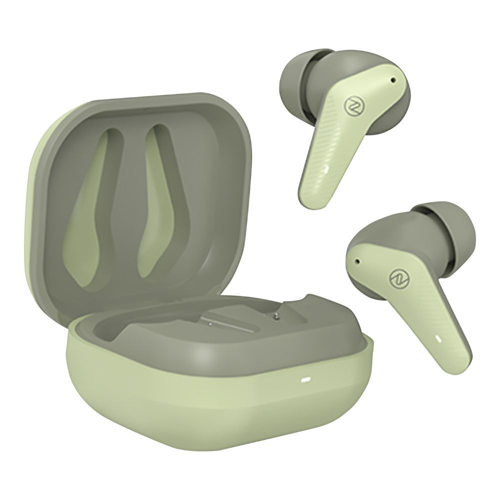 Zero Gravity Wireless Earbuds, Quad Mic With ENC Heavy Bass Drivers, 40 Hours Playtime, IPx5 Water Resistant, Olive Green - Main Image