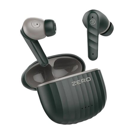 Zero Carbon Wireless Earbuds, Quad Mic With ENC Super Loud Sound, 25 Hours Playtime, IPx5 Water Resistant, Dark Green - Main Image