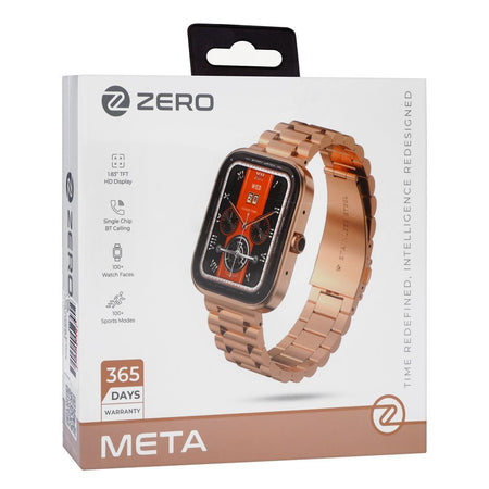Zero 1.83" HD Display Meta Smart Watch, Stainless Steel Body, Water Resistant, BT Calling, Rose Gold - Image 3