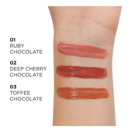 Eveline Choco Glamour Vinyl Gloss Lip Liquid, 02 Deep Cherry - Image 3
