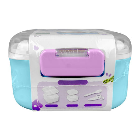 Homeatic Plastic Lunch Box With Cutlery, 750ml/600ml Capacity, 2.2in (H) x 3.3in (W) x 3.1in (D), Blue, HMT-010 - Image 3