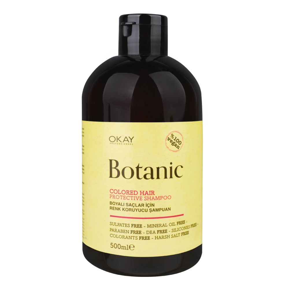 Okay Professionel Botanic Colored Hair Protective Shampoo, Vegan, Paraben & Sulfates Free, 500ml - Main Image
