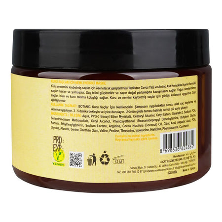 Okay Professionel Botanic Dry Hair Moisturizing Mask, Vegan, Paraben Free, 300ml - Image 3