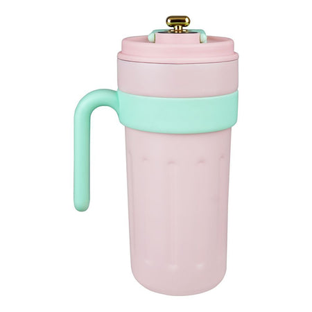 Metal Coffee Mug With Temperature Display & Handgrip, 650ml, Pink, 6.9in (H) x 3.3in (W), (8007) 0000982 - Image 2