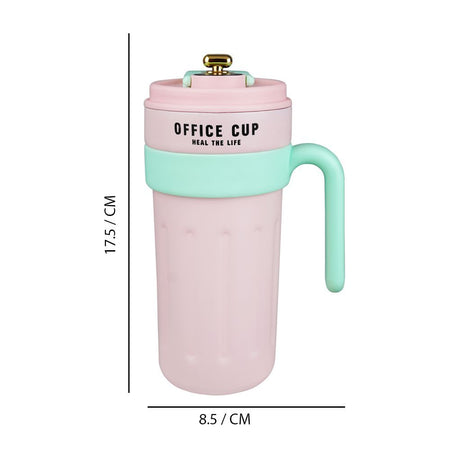 Metal Coffee Mug With Temperature Display & Handgrip, 650ml, Pink, 6.9in (H) x 3.3in (W), (8007) 0000982 - Image 3