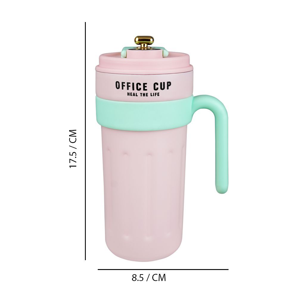 Metal Coffee Mug With Temperature Display & Handgrip, 650ml, Pink, 6.9in (H) x 3.3in (W), (8007) 0000982 - Image 3