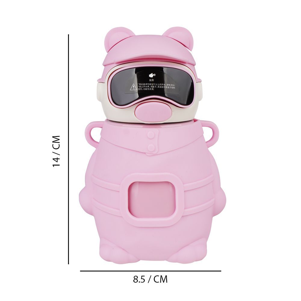 Bear Metal Water Bottle, Pink, 480ml, 5.5in (H) x 3.3in (W), (6281) 0000976 - Image 3