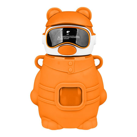 Bear Metal Water Bottle, Orange, 480ml, 5.5in (H) x 3.3in (W), (6281) 0000976 - Main Image