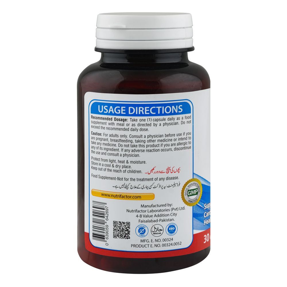 Nutrifactor Qfactor Coenzyme Q10 100mg Food Supplement, Bottle (30 Capsules) - Image 3