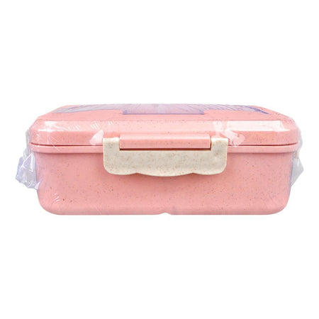 Plastic Lunch Box With Cutlery, Pink, 2.2in (H) x 6.5in (W) x 3.9in (D), (SH-203) 0001004 - Image 2