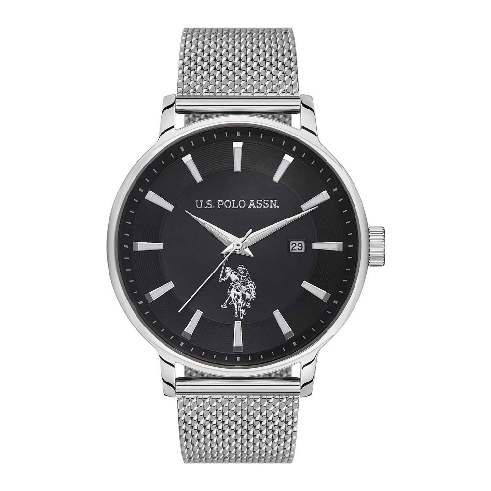 U.S. Polo Assn. Men's Magnetic Strap Round Dial Analog Wrist Watch, Black, USPA1070-03 - Main Image