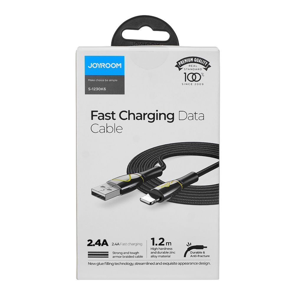 Joyroom 2.4A Lightning Fast Charging Data Cable, 1.2m Cable, Black, S-1230K6 - Image 3