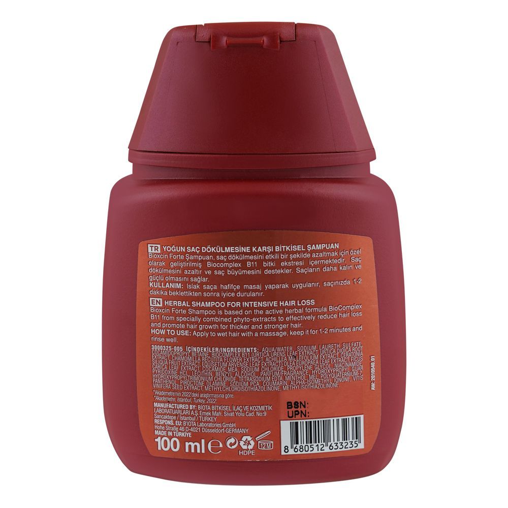 Bioxcin Forte Herbal Shampoo, For Intensice Hair Loss, 100ml - Image 2