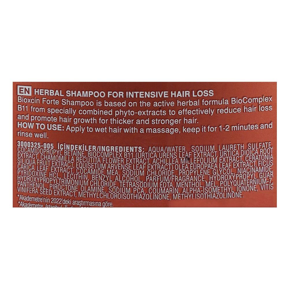 Bioxcin Forte Herbal Shampoo, For Intensice Hair Loss, 100ml - Image 3