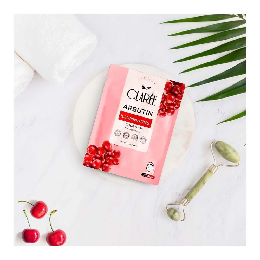 Herbion Naturals Claree Arbutin Illuminating Tissue Mask, For All Skin Types - Image 3