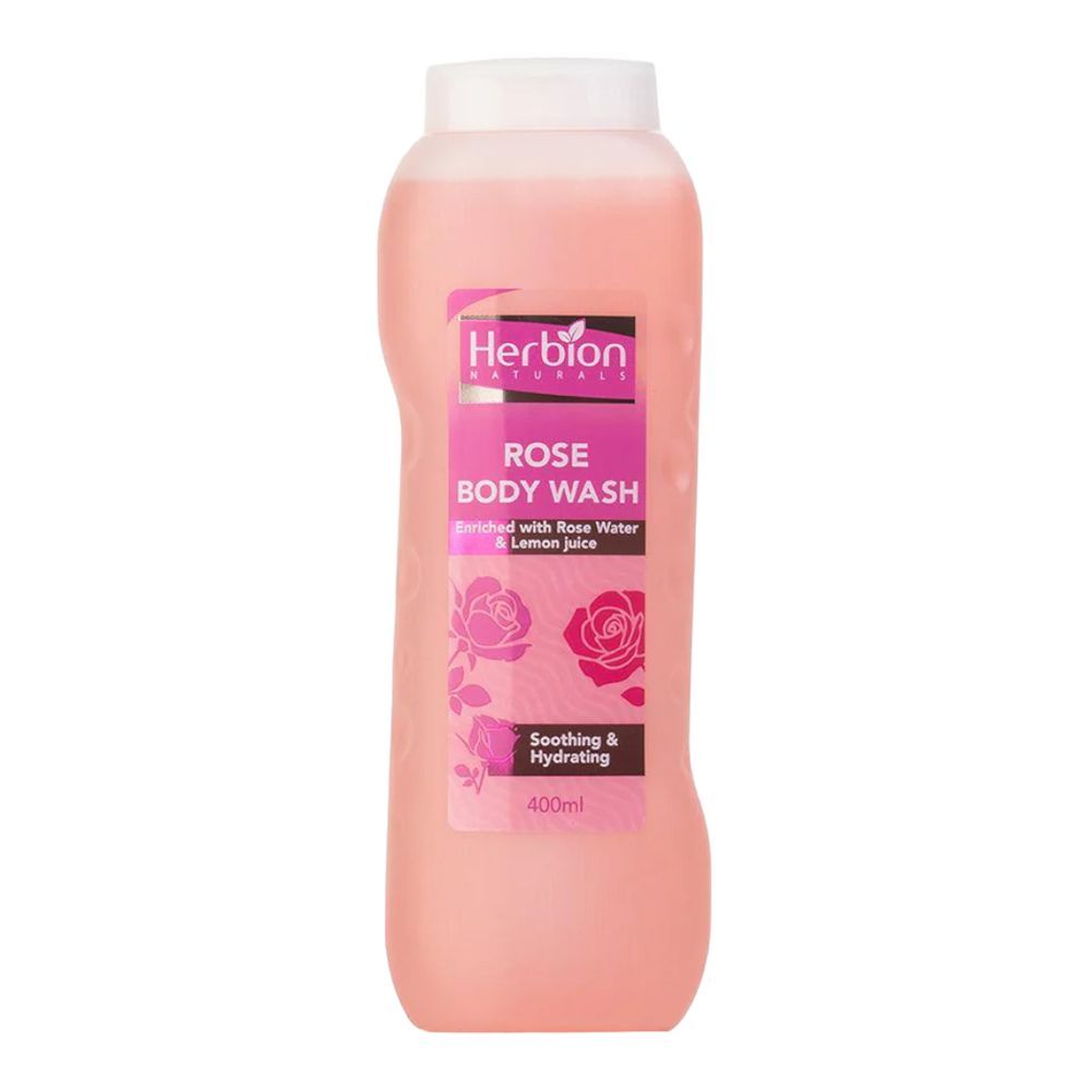 Herbion Naturals Soothing & Hydrating Rose Body Wash, Paraben Free, 400ml - Main Image