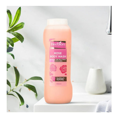 Herbion Naturals Soothing & Hydrating Rose Body Wash, Paraben Free, 400ml - Image 3