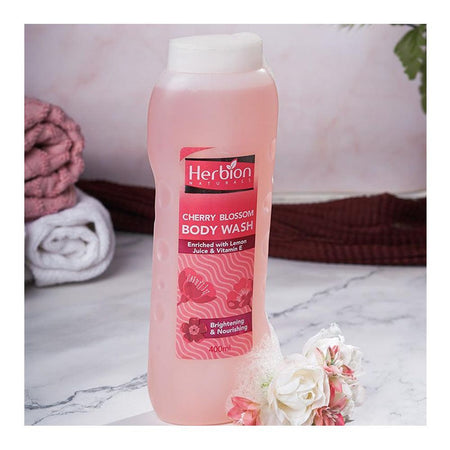 Herbion Naturals Brightening & Nourishing Cherry Blossom Body Wash, Paraben Free, 400ml - Image 3