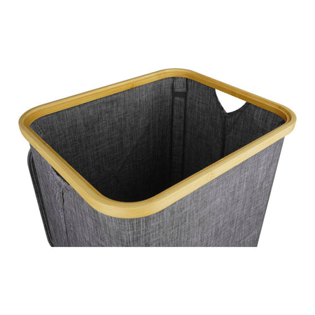 AJF Wooden Laundry Hamper/Basket with Lid, Bathroom Tall Laundry Bin, 19.7in (H) x 15in (W) x 11in (D), Grey, AY-5 - Image 5