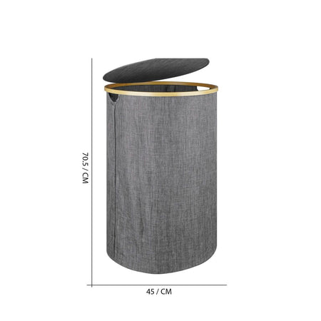 AJF Wooden Laundry Hamper/Basket with Lid, Bathroom Tall Laundry Bin, 27.8in (H) x 17.7in (W), Grey, AY-7 - Image 6