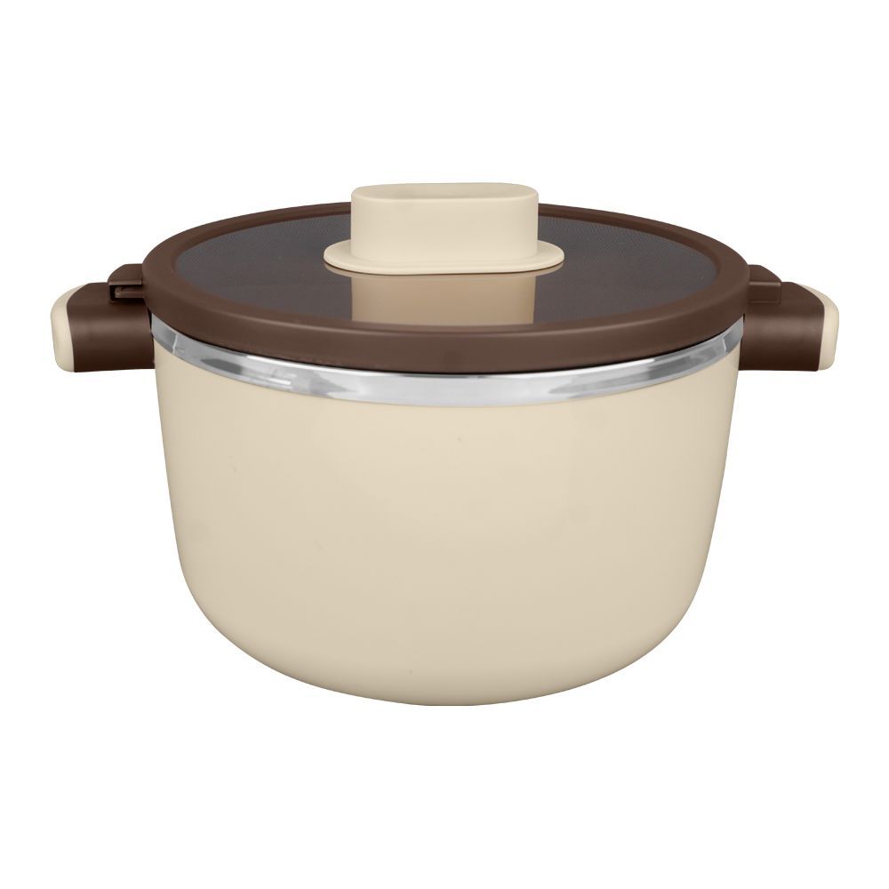 Happy Ware Forte Warmer Pot With Twist-Lock Lid, 1.8 Liter Capacity, 9.8in x 7.1in x 5.3in, Beige, SU-647 - Image 2