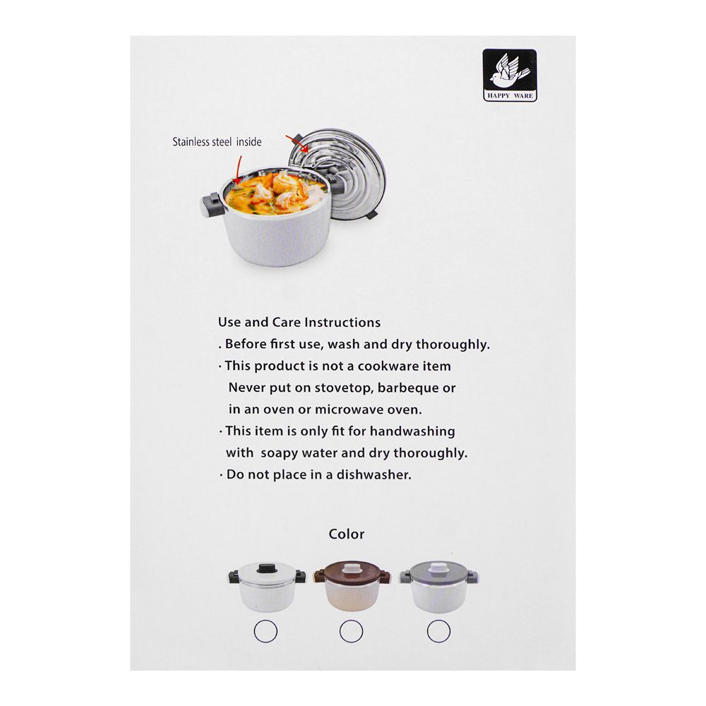 Happy Ware Forte Warmer Pot With Twist-Lock Lid, 1.8 Liter Capacity, 9.8in x 7.1in x 5.3in, Beige, SU-647 - Image 4