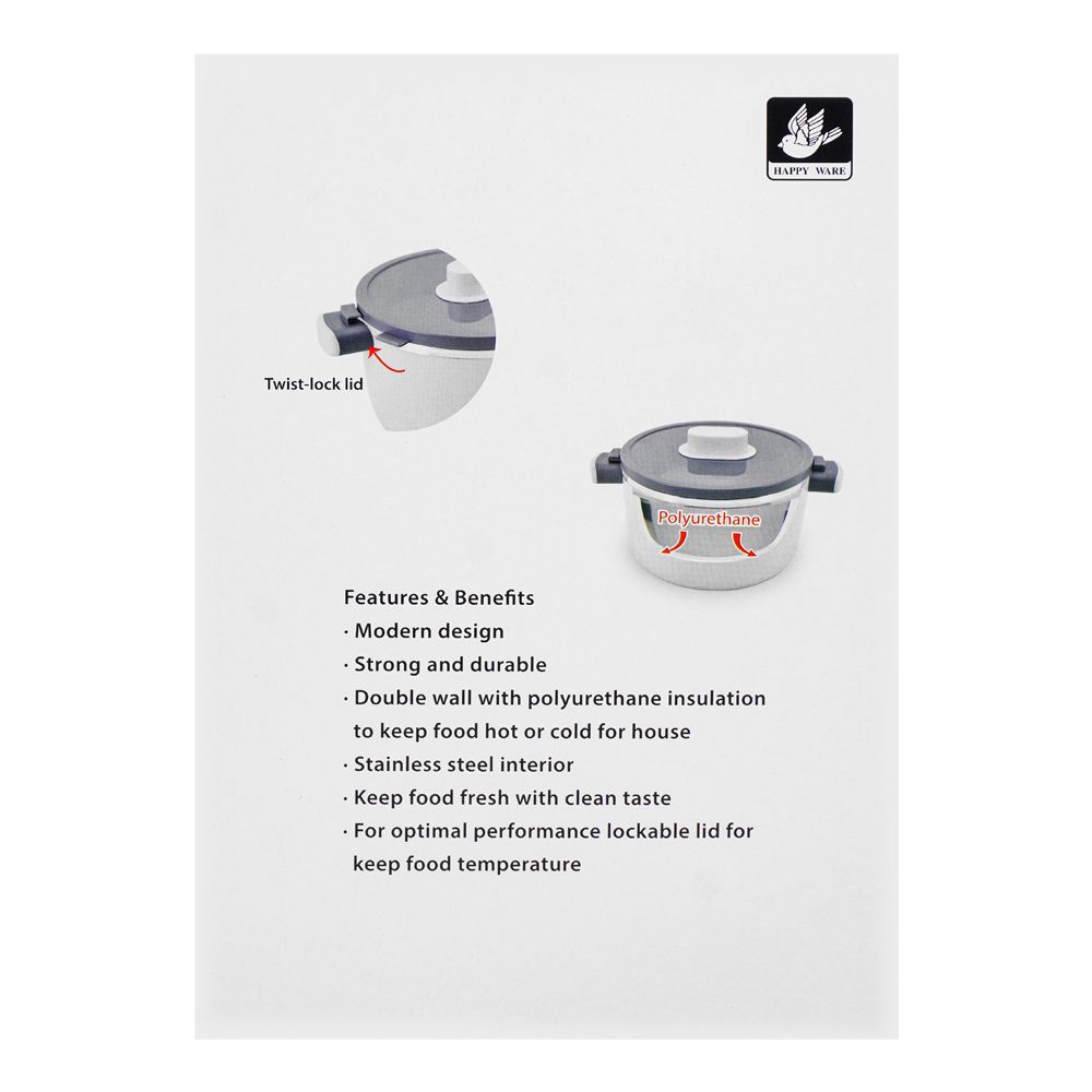 Happy Ware Forte Warmer Pot With Twist-Lock Lid, 1.8 Liter Capacity, 9.8in x 7.1in x 5.3in, Beige, SU-647 - Image 5