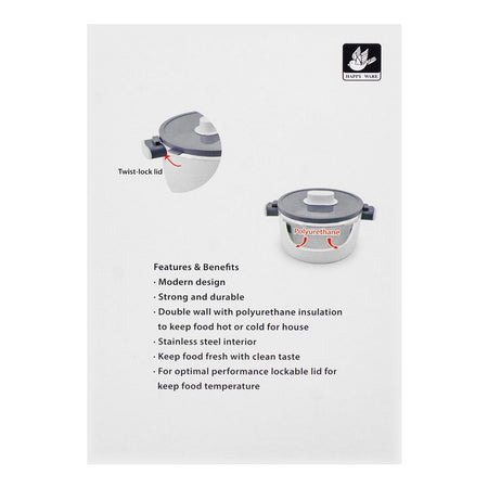 Happy Ware Forte Warmer Pot With Twist-Lock Lid, 1.8 Liter Capacity, 9.8in x 7.1in x 5.3in, Beige, SU-647 - Image 5