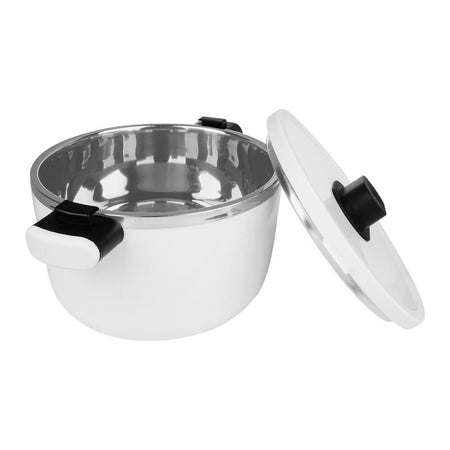 Happy Ware Forte Warmer Pot With Twist-Lock Lid, 1.8 Liter Capacity, 9.8in x 7.1in x 5.3in, White, SU-647 - Main Image