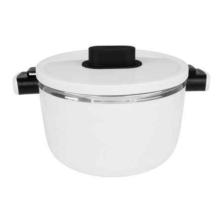 Happy Ware Forte Warmer Pot With Twist-Lock Lid, 1.8 Liter Capacity, 9.8in x 7.1in x 5.3in, White, SU-647 - Image 2