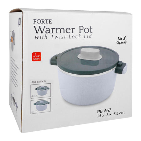 Happy Ware Forte Warmer Pot With Twist-Lock Lid, 1.8 Liter Capacity, 9.8in x 7.1in x 5.3in, White, SU-647 - Image 3