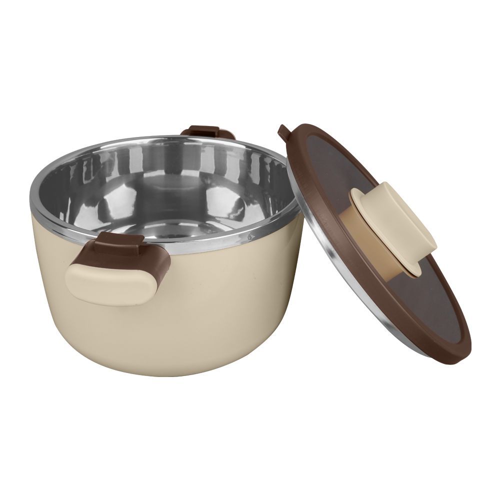 Happy Ware Forte Warmer Pot With Twist-Lock Lid, 3.5 Liter Capacity, 11.6in x 8.7in x 6.5in, Beige, SU-648 - Main Image